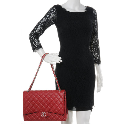 Chanel Caviar Quilted Maxi Double Flap Red 2 of 9