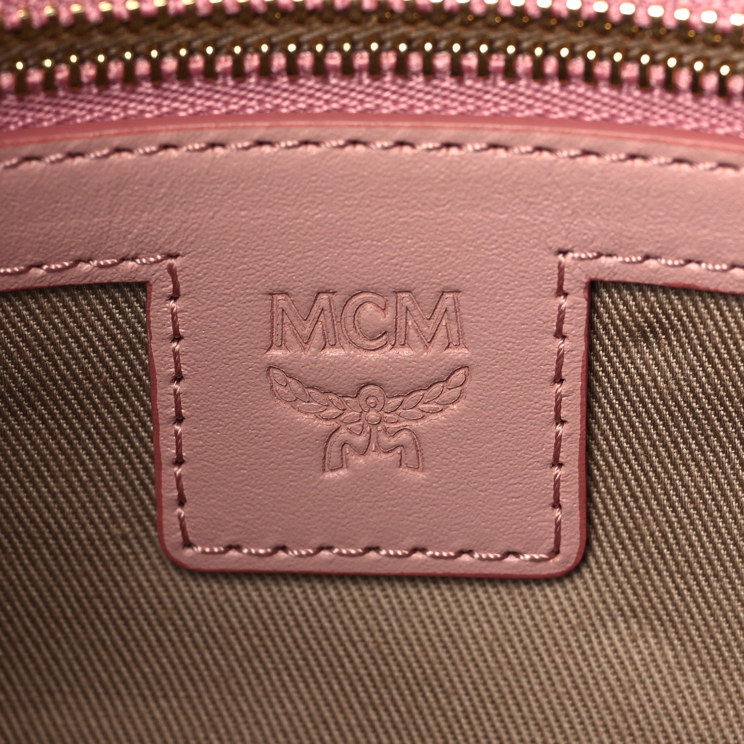 MCM Visetos Medium Zip Pouch Pink 6 of 11