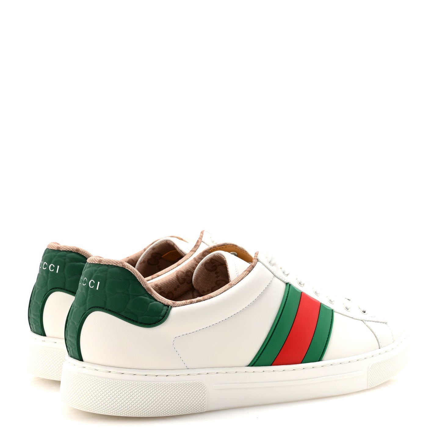 Ultralight Plume Calfskin Rubber Web Mens New Ace Sneakers 11 Green White Red
