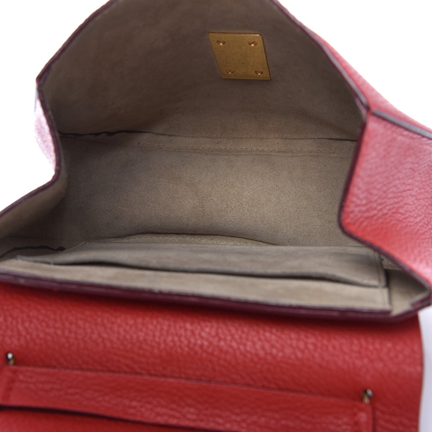 Grained Lambskin Drew Shoulder Bag Plaid Red