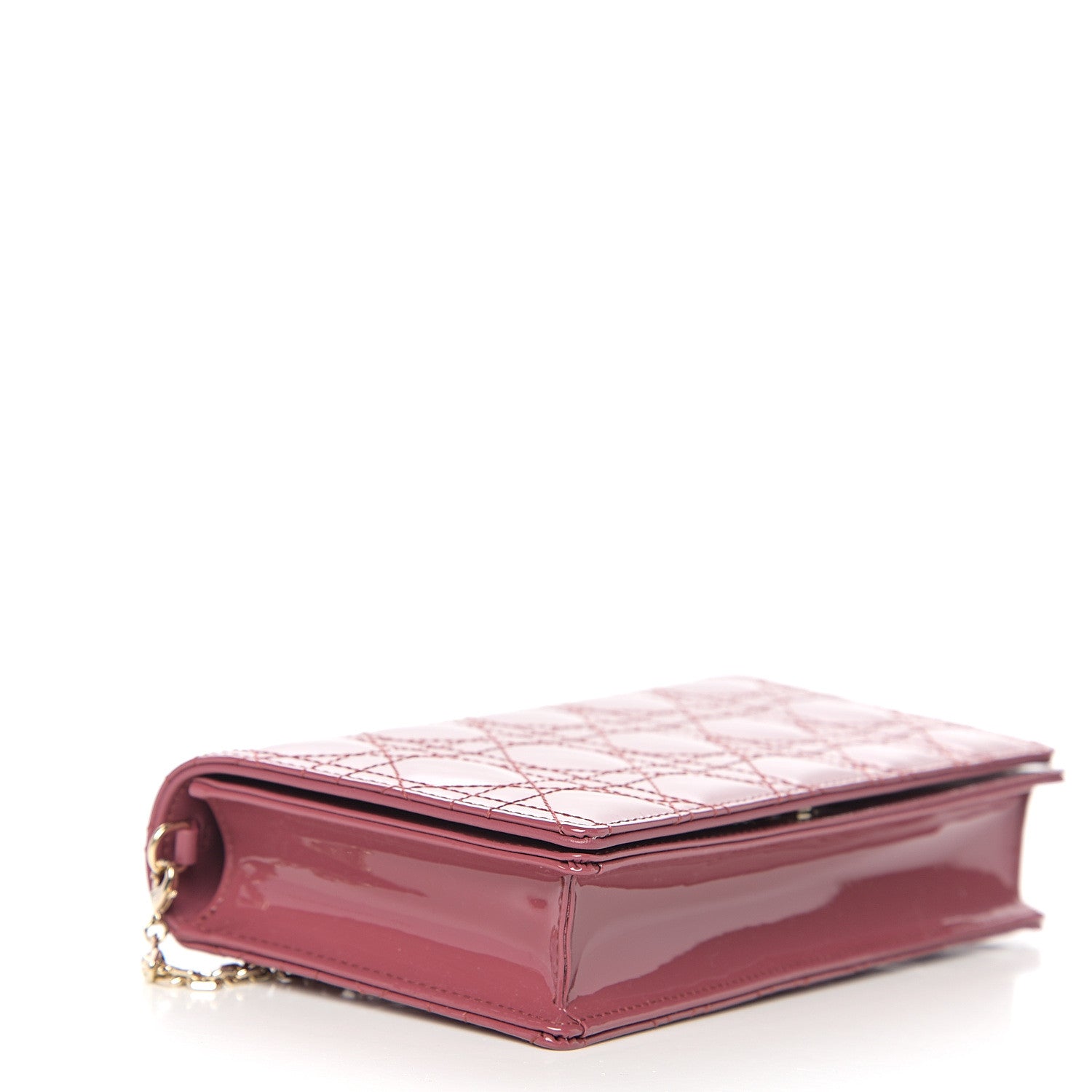 Christian Dior Patent Cannage Lady Dior Clutch Mallow Rose 3 of 10