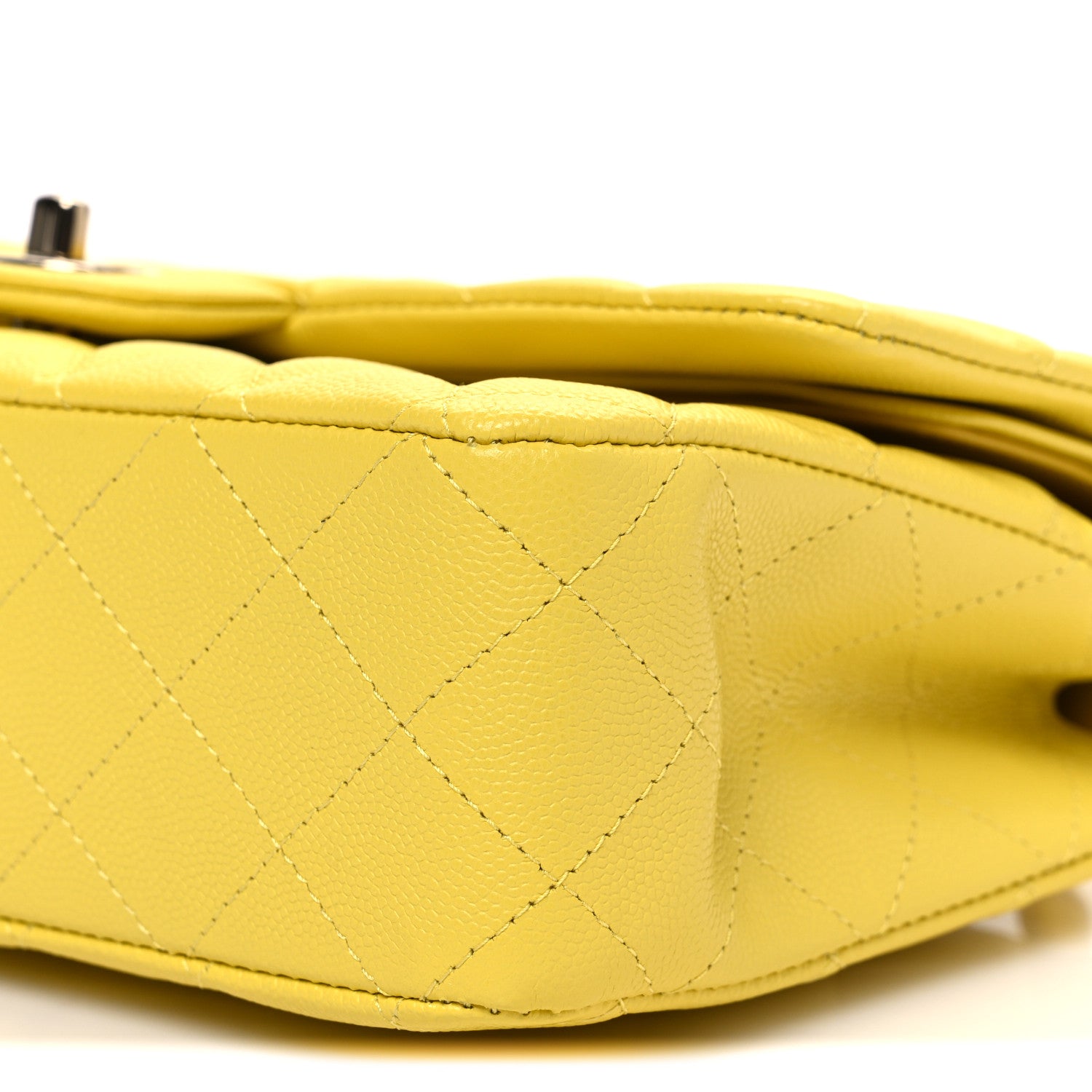 Chanel Caviar Quilted Medium Double Flap Yellow 10 of 11