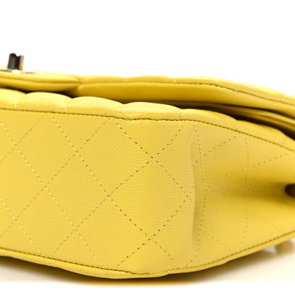 Chanel Caviar Quilted Medium Double Flap Yellow 10 of 11