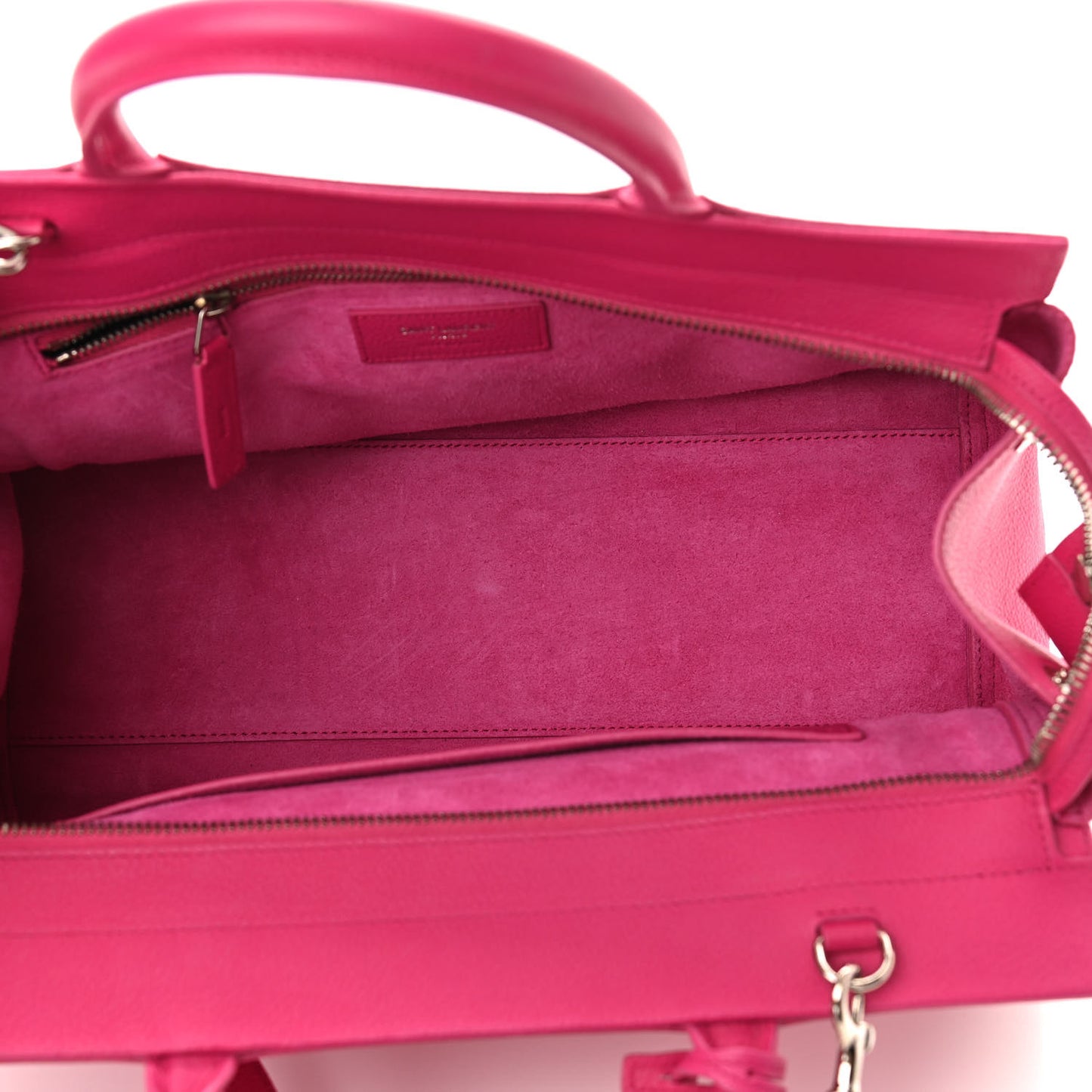 Grained Calfskin Small Cabas Rive Gauche Bubblegum