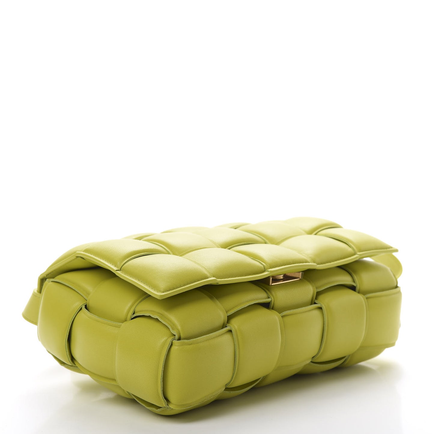 Nappa Maxi Intreccio Padded Cassette Crossbody Bag Kiwi