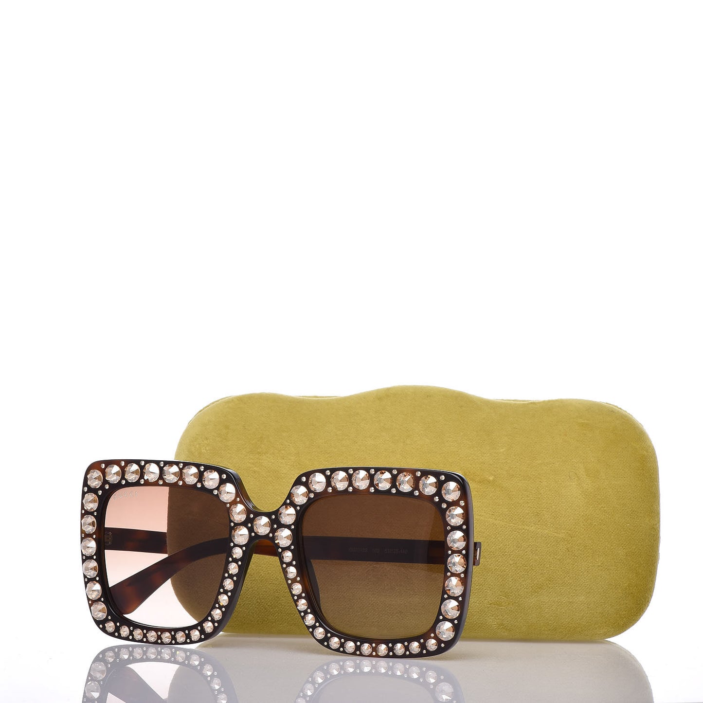 Acetate Crystal Oversize Sunglasses GG0148S Tortoise