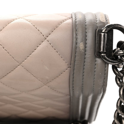 Chanel Calfskin Ombre Quilted Large Boy Flap Grey Beige 13 of 20