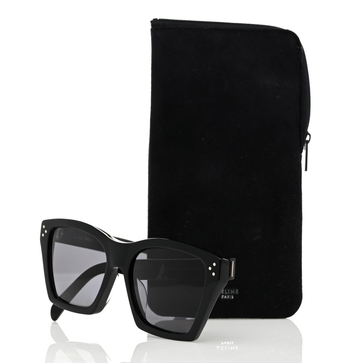 Acetate Polarized Square Sunglasses CL40090F Black