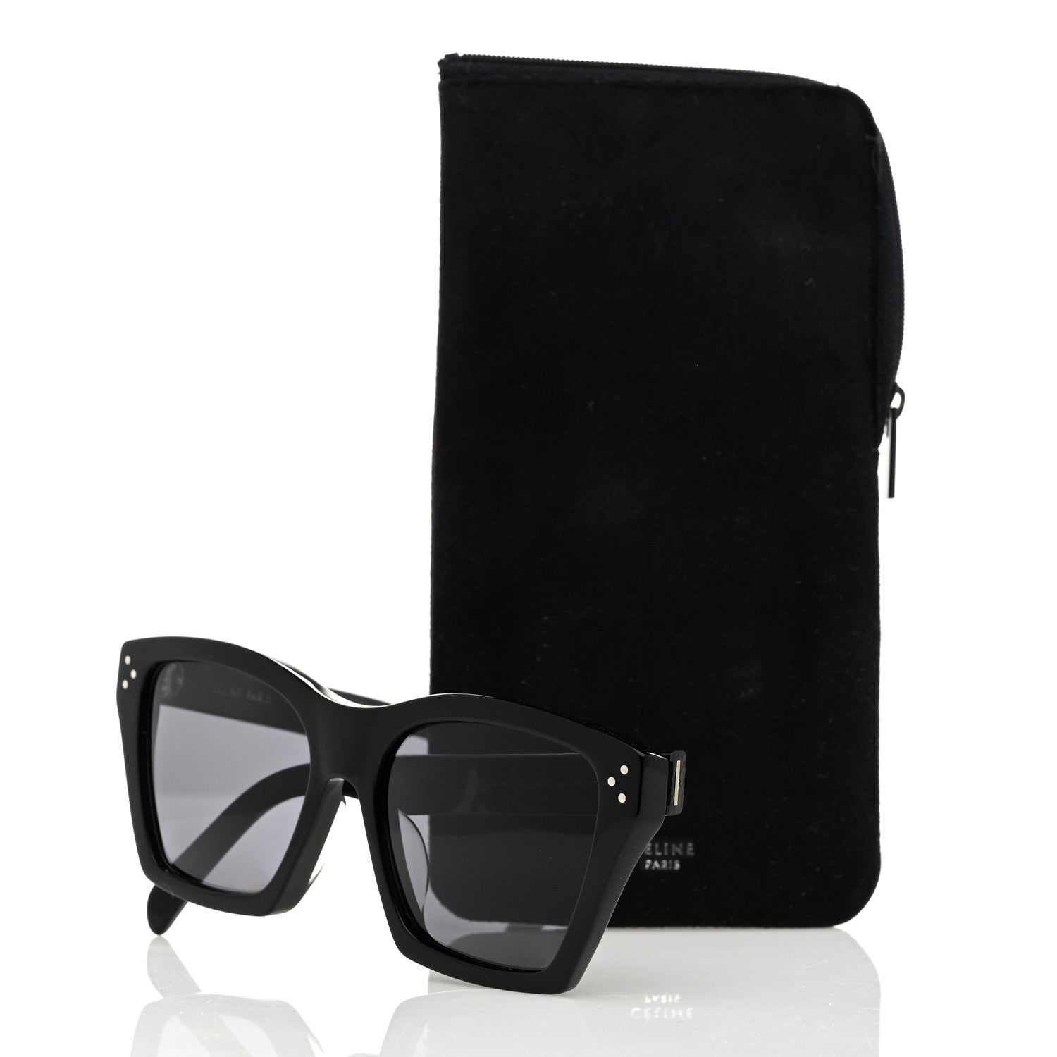Celine Acetate Polarized Square Sunglasses CL40090F Black 7 of 7