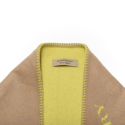 Burberry Cashmere Logo Triangle Fringe Cape Scarf Scarf Camel Bright Lemon 2 of 3