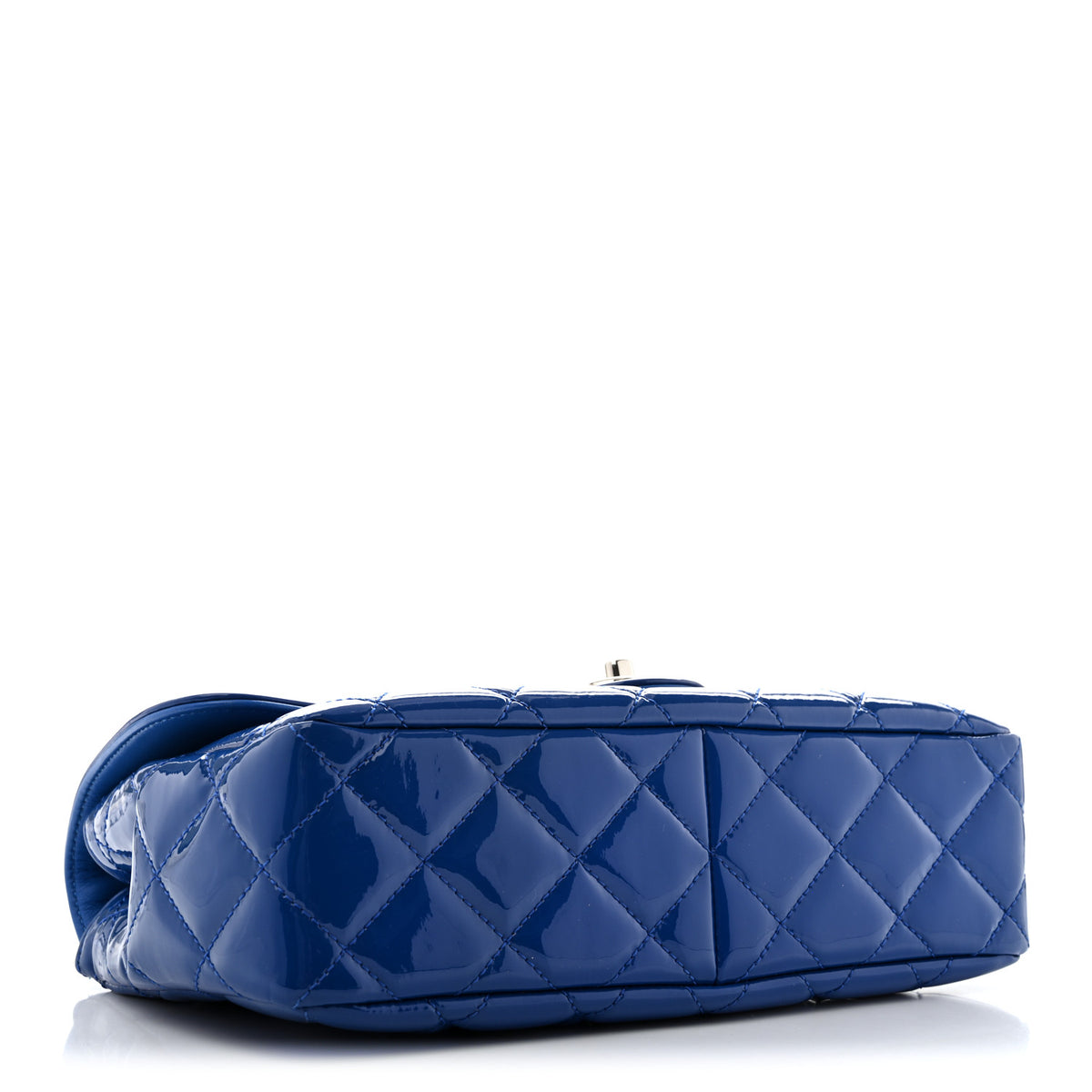 Chanel Patent Quilted Large Coco Shine Flap Blue 4 of 12