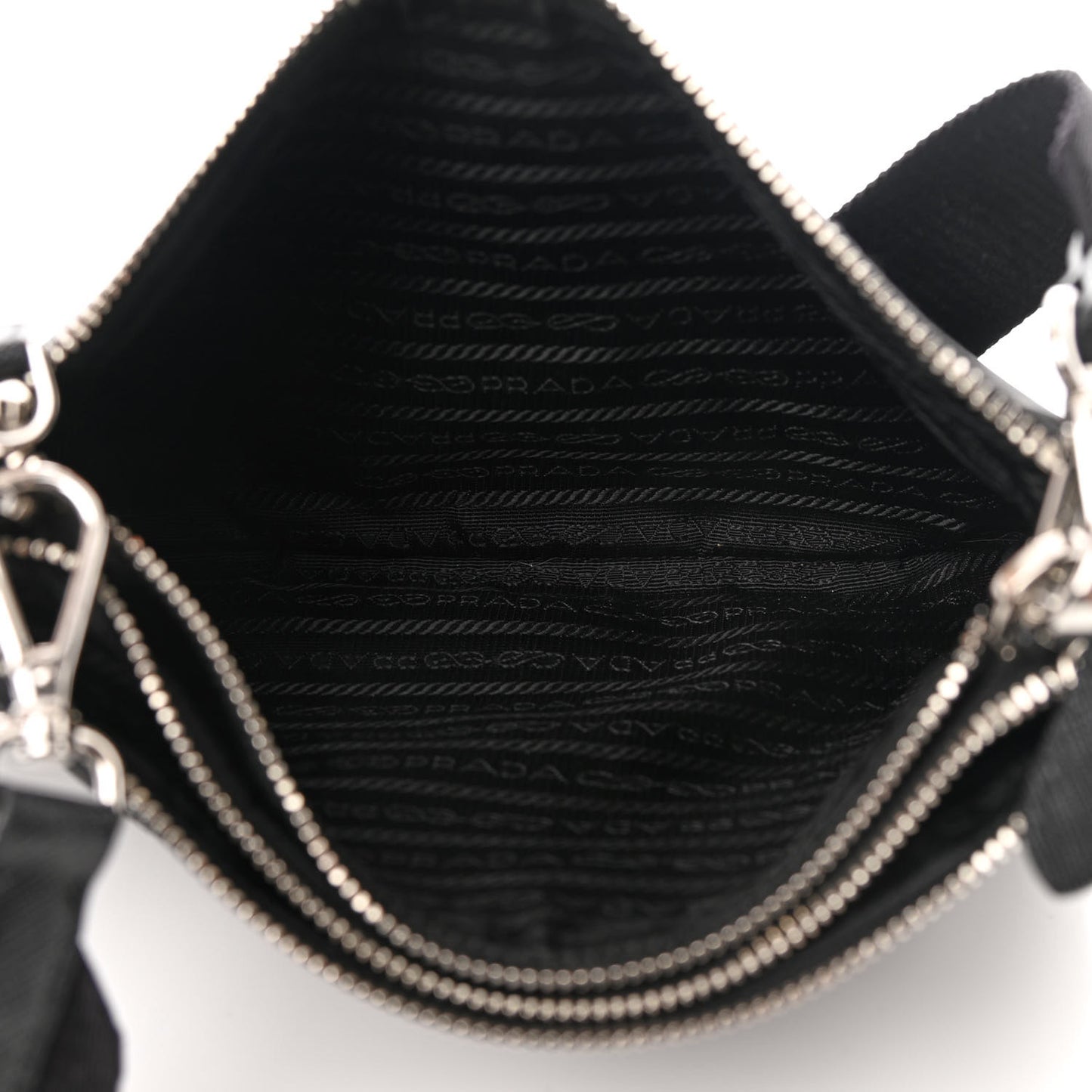 Re-Nylon Saffiano Re-Edition 2000 Double Zip Crossbody Bag Black