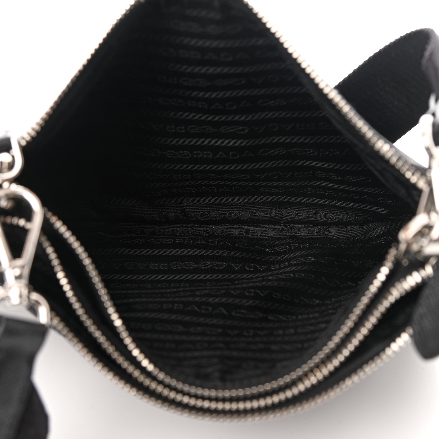 Prada Re-Nylon Saffiano Re-Edition 2000 Double Zip Crossbody Bag Black 5 of 16