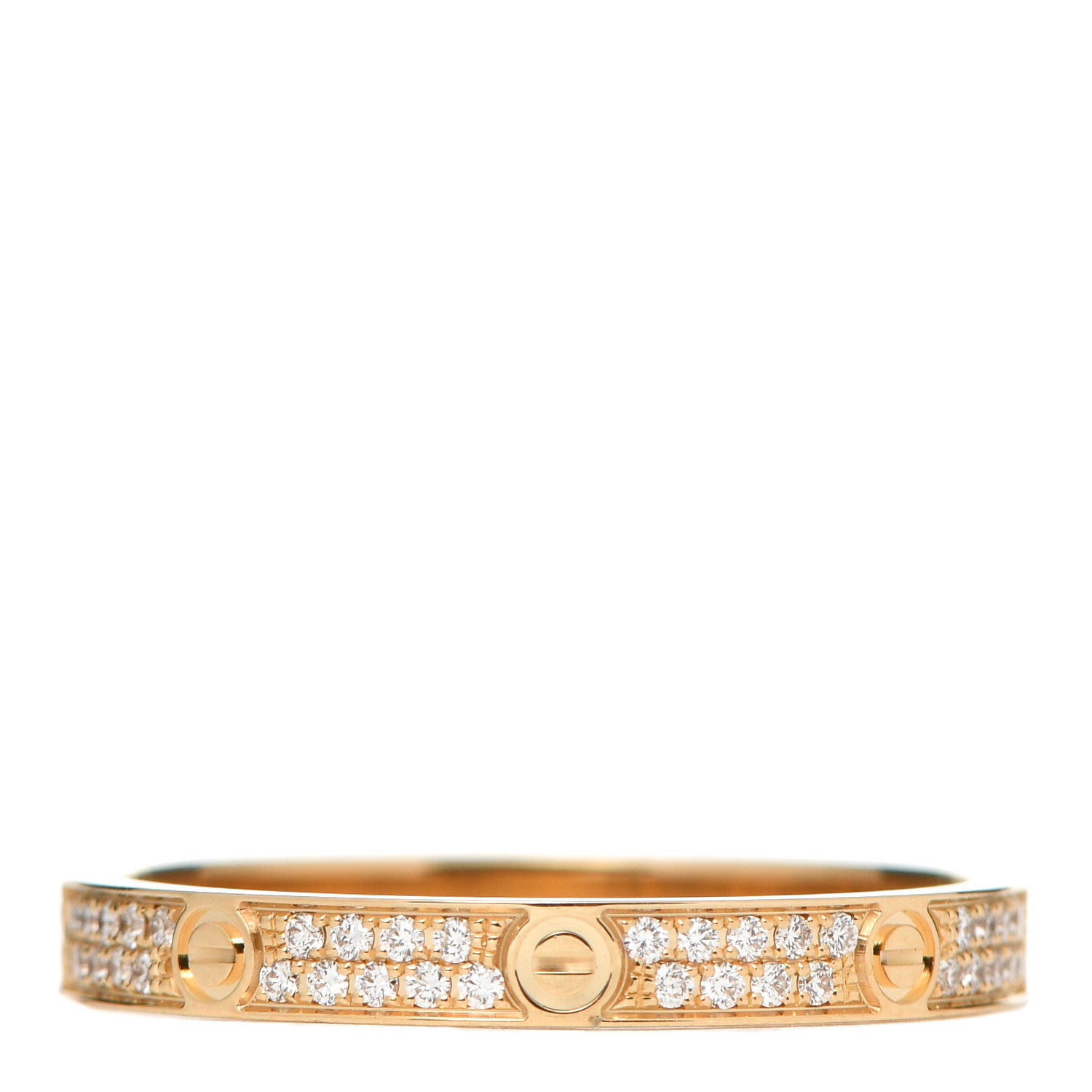 Cartier 18K Yellow Gold Diamond 2.6mm LOVE Paved Band Ring 55 7.25 3 of 6
