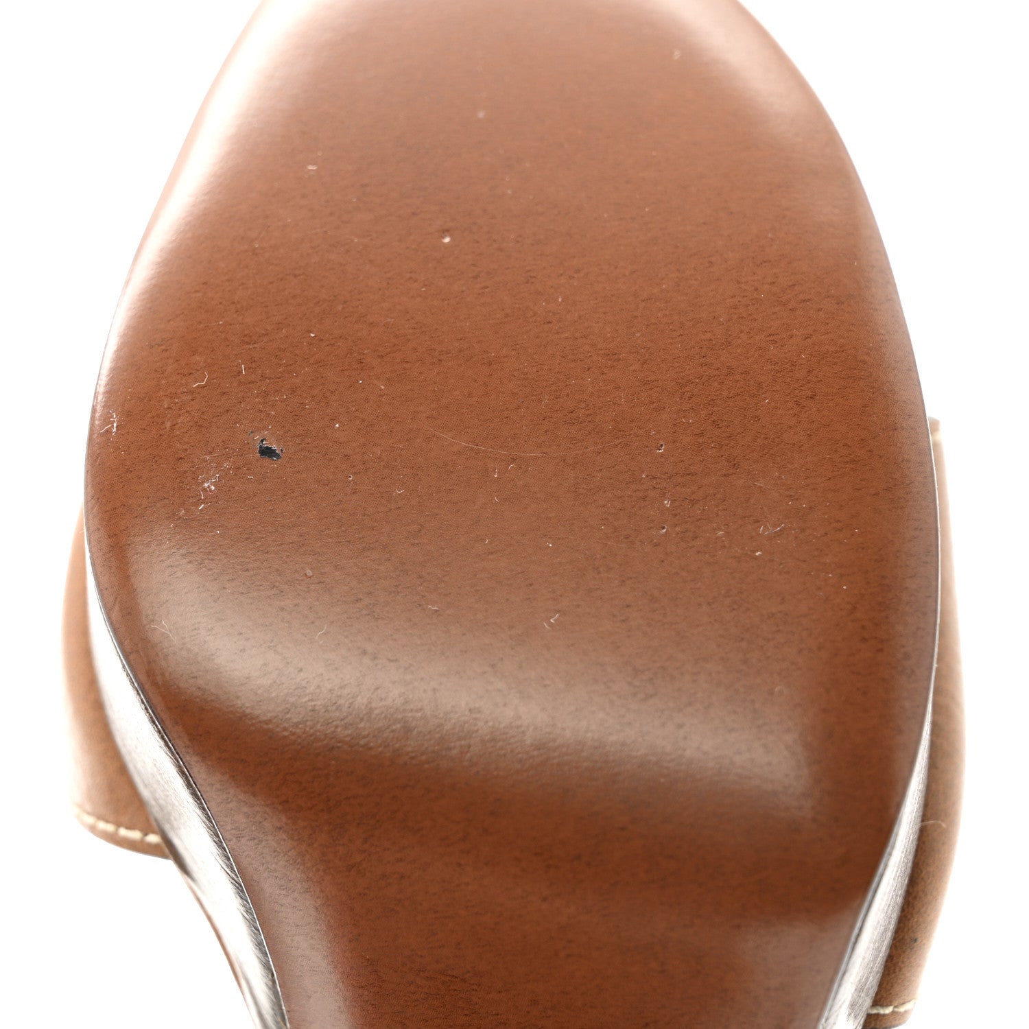 Valentino Garavani Grainy Cowhide VLogo Platform Sandals 38 Cuoio 10 of 13