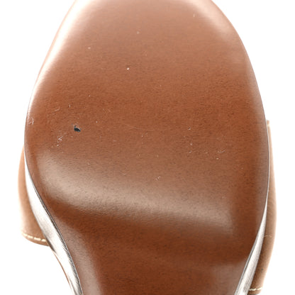 Valentino Garavani Grainy Cowhide VLogo Platform Sandals 38 Cuoio 10 of 13