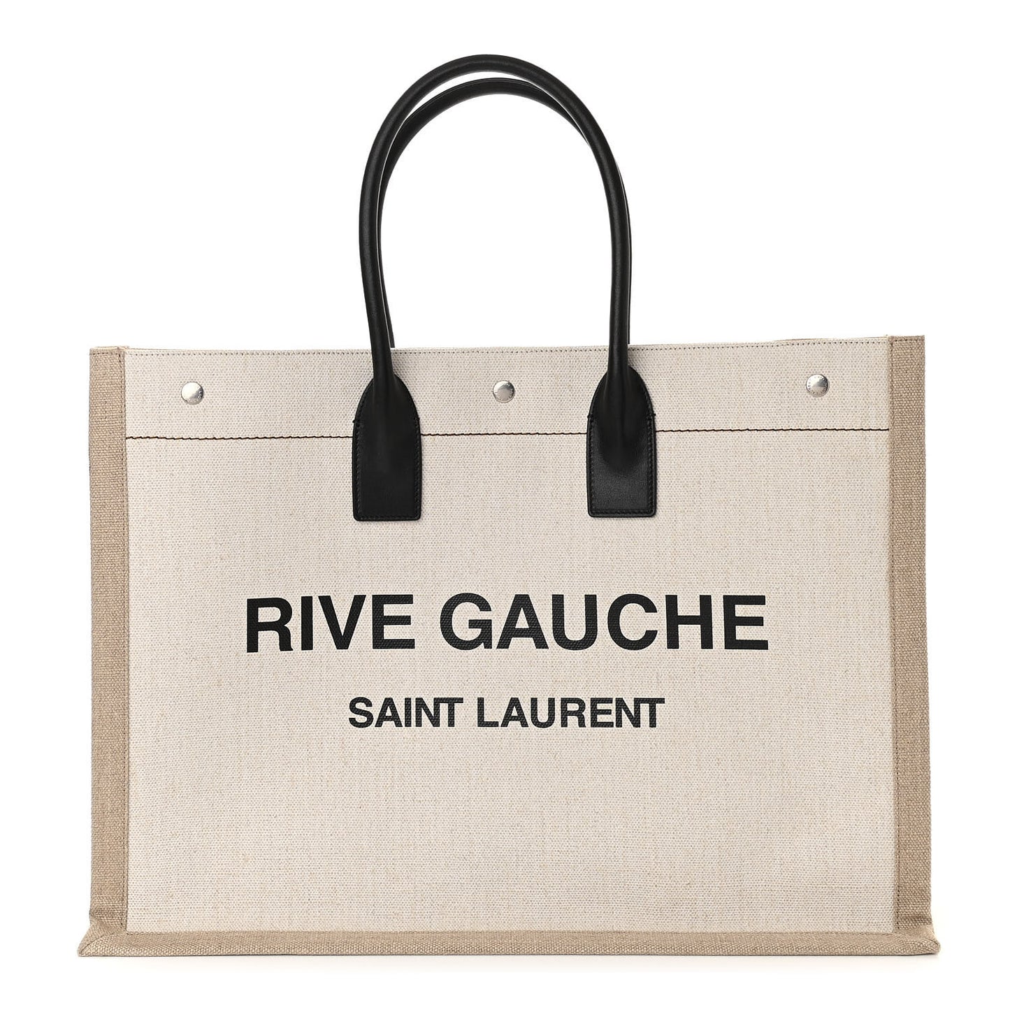 Linen Calfskin Rive Gauche Tote Optic White