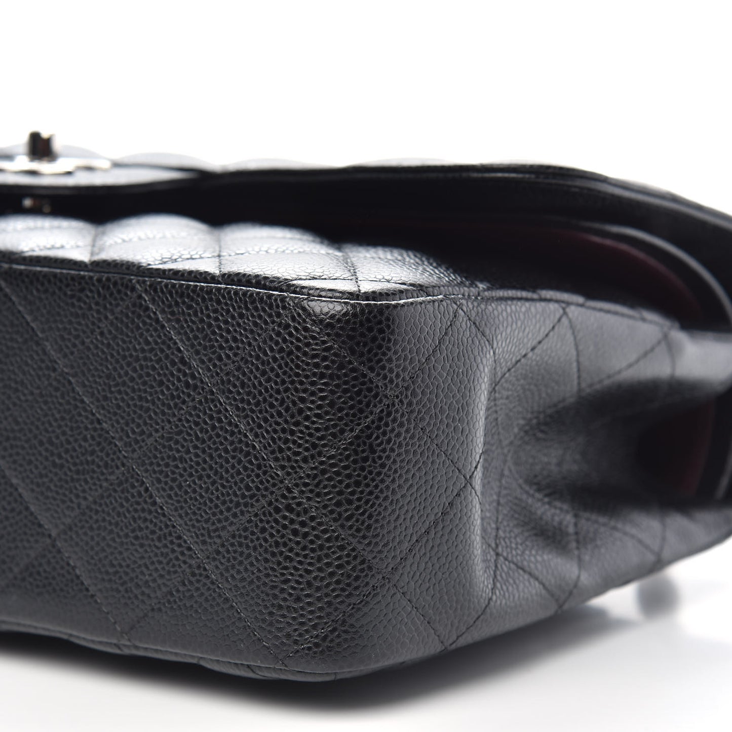 Caviar Quilted Jumbo Double Flap Black