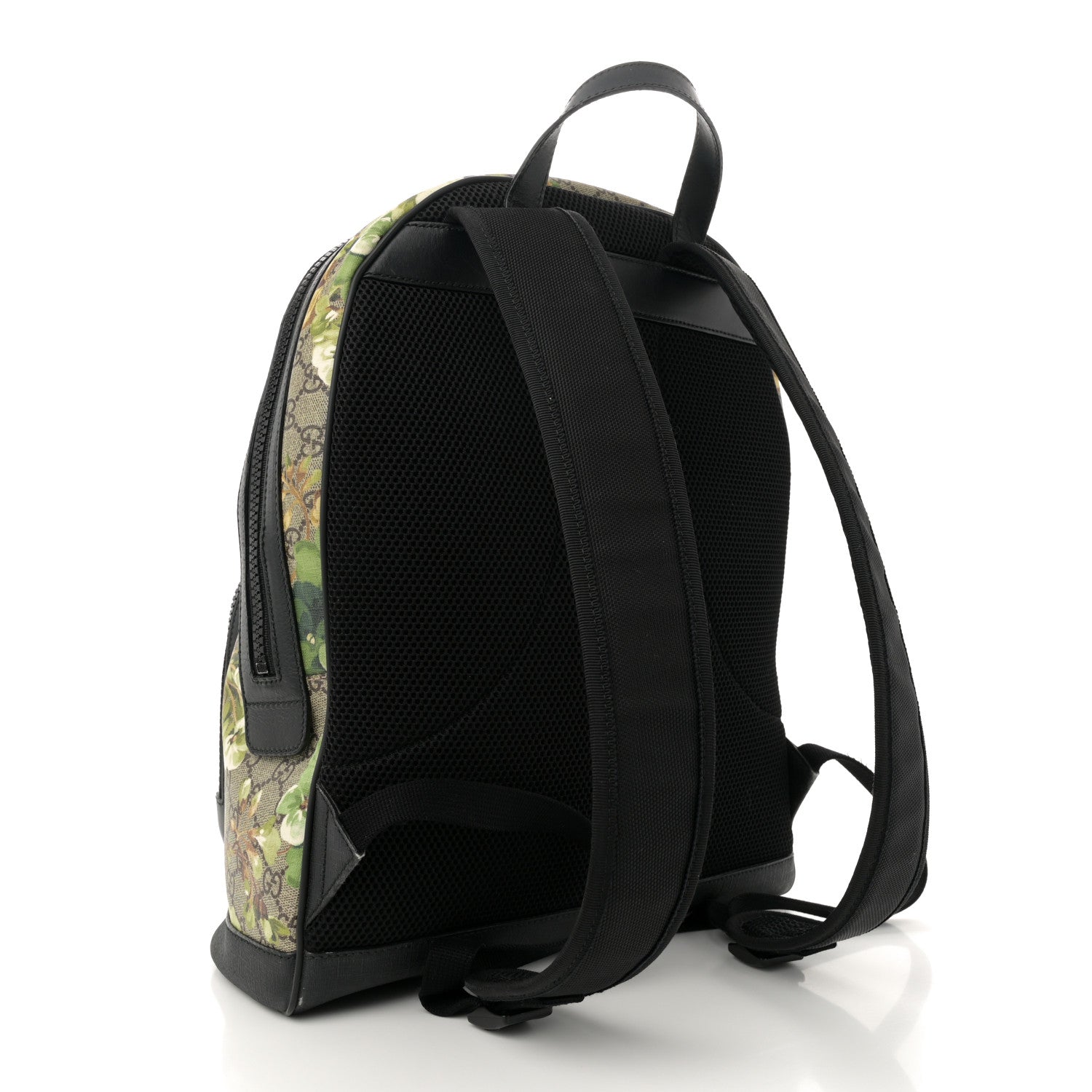 Gucci GG Supreme Monogram Blooms Medium Day Backpack Beige New Military Black 3 of 18