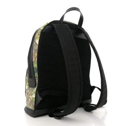 Gucci GG Supreme Monogram Blooms Medium Day Backpack Beige New Military Black 3 of 18
