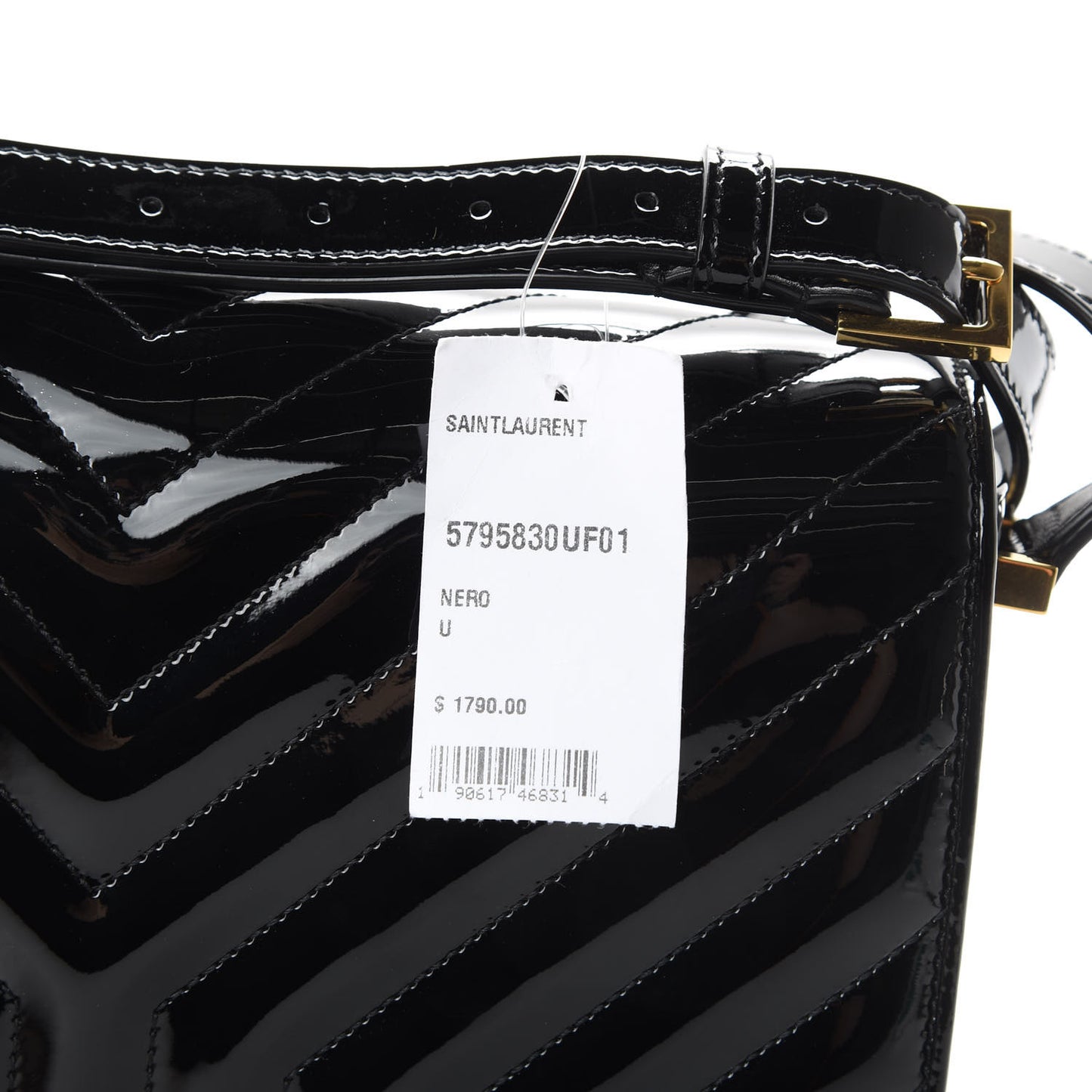 Patent Y Quilted Joan Satchel Black