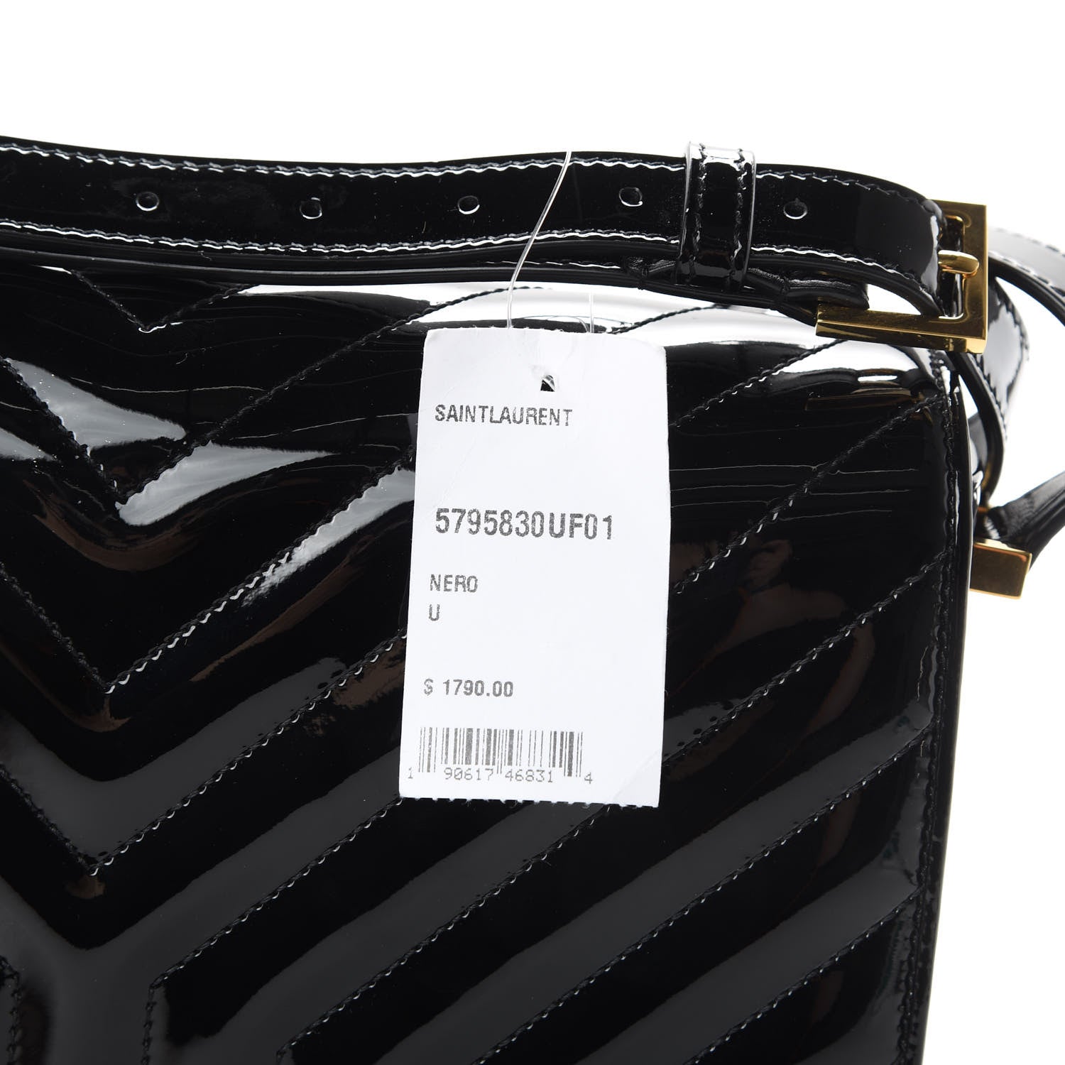 Saint Laurent Patent Y Quilted Joan Satchel Black 15 of 15