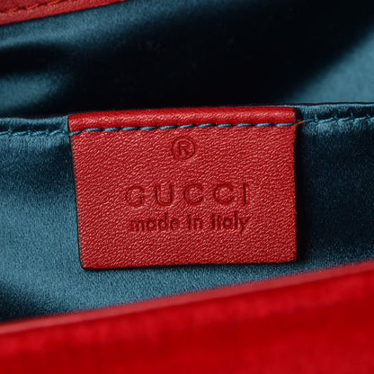 Gucci Velvet Matelasse Mini GG Marmont Shoulder Bag Hibiscus Red 6 of 8