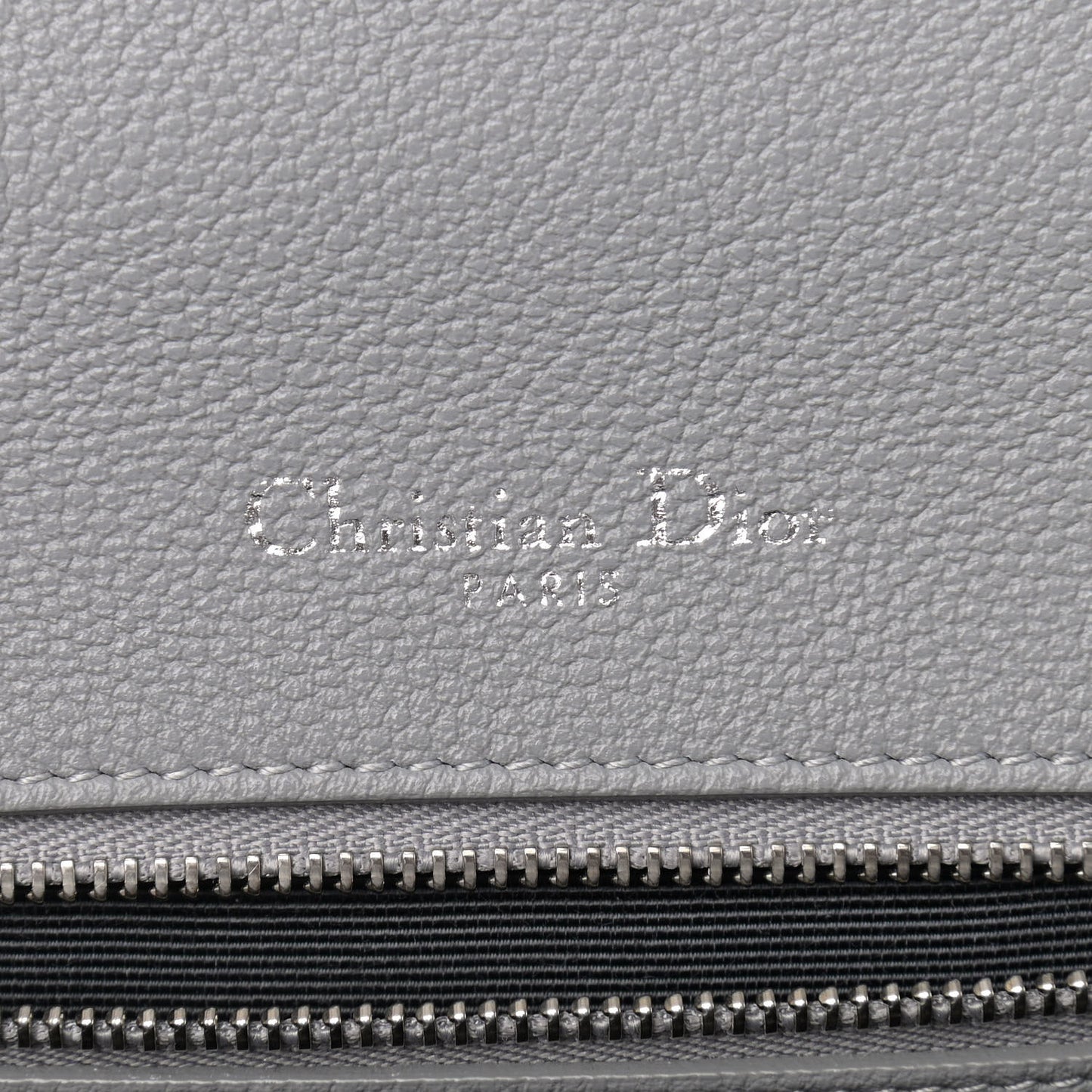 Grained Calfskin Medium Diorama Flap Bag Gris