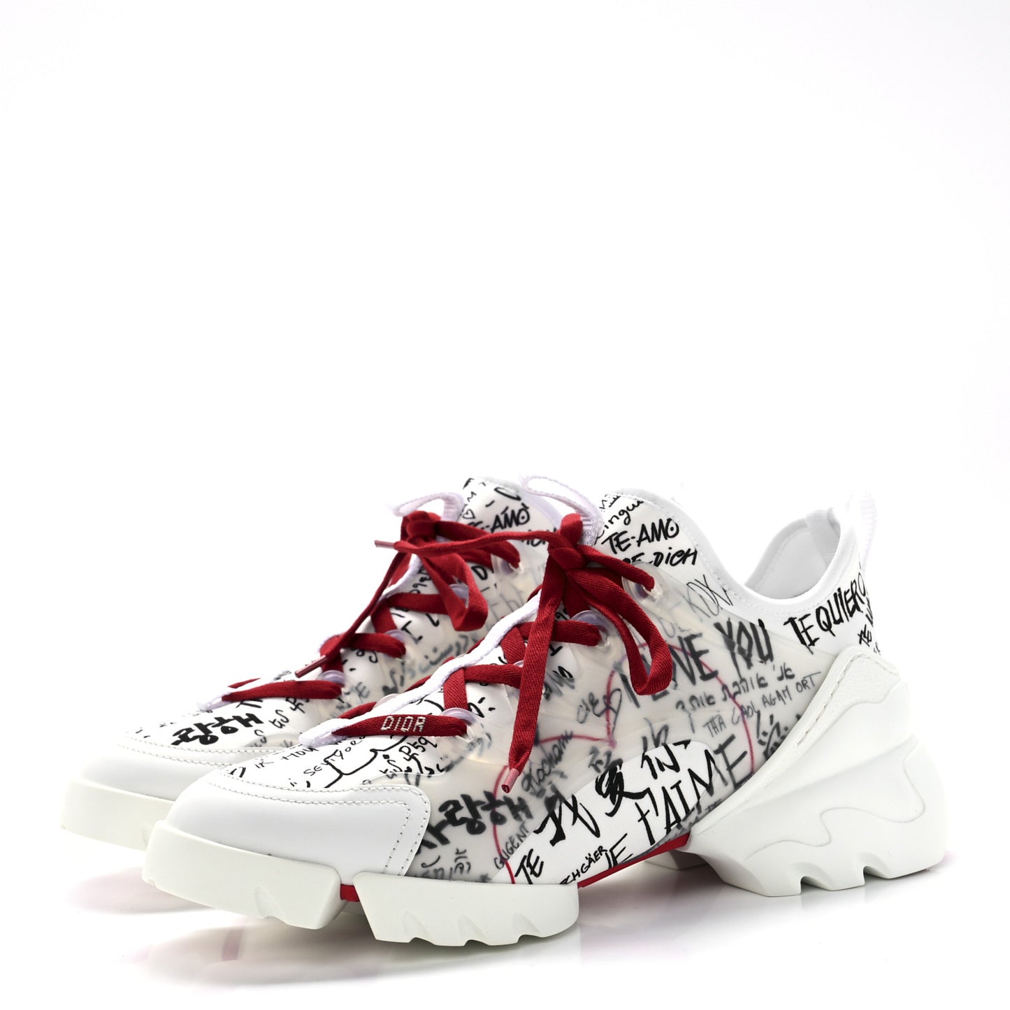 Neoprene Rubber Dioramour Womens D-Connect Sneakers 38 White Red