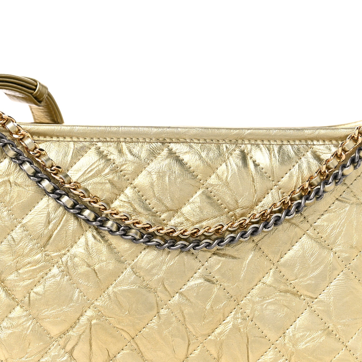 Chanel Metallic Aged Calfskin Quilted Medium Gabrielle Gold 8 of 10