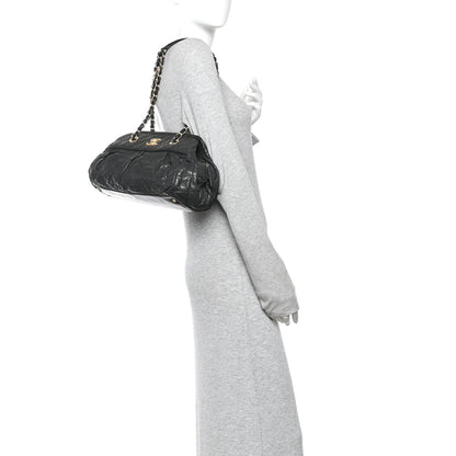 Chanel Iridescent Calfskin Chic Quilt Bowling Bag Black 2 of 12