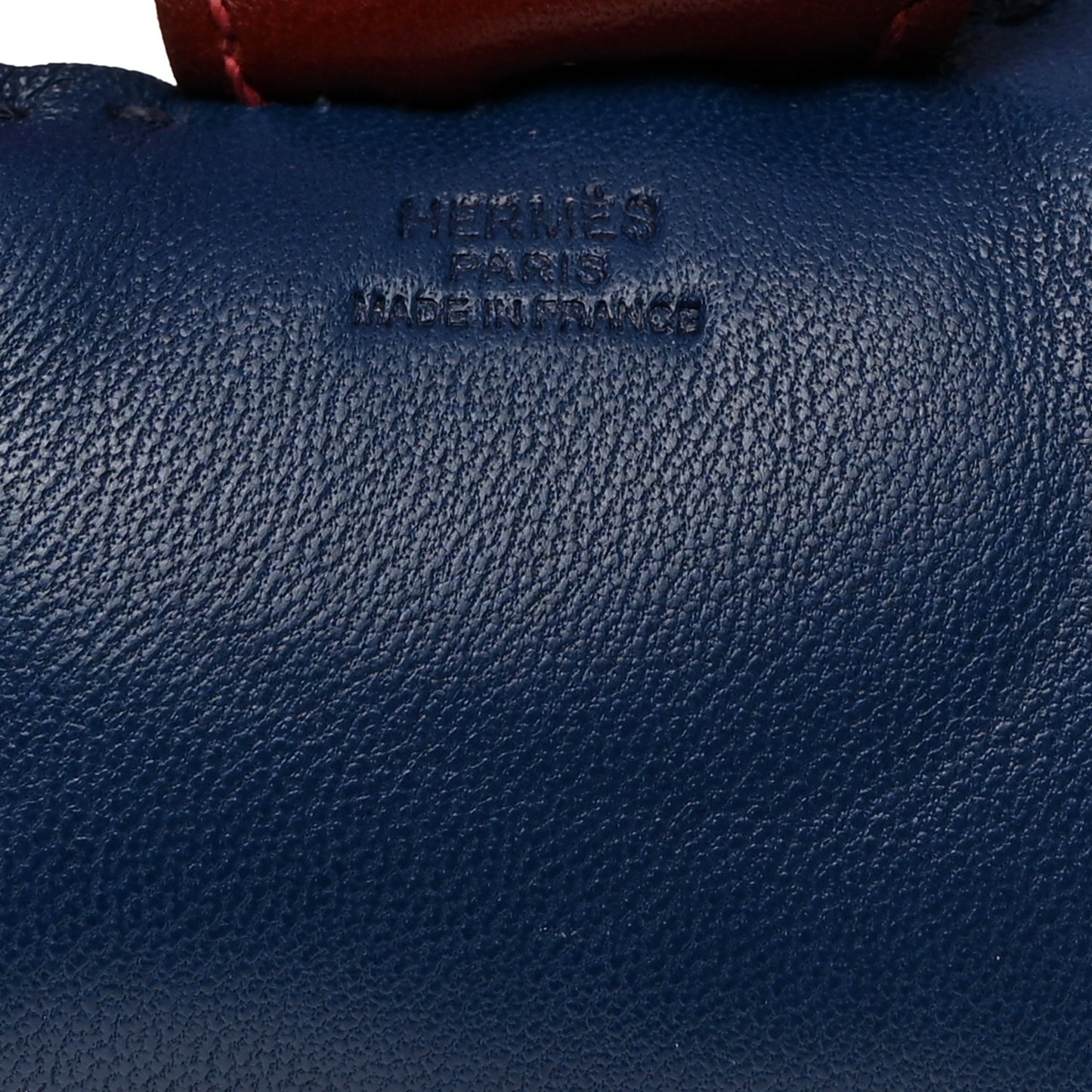 Milo Lambskin Grigri Rodeo Horse Bag Charm MM Bleu De Malte Rouge H Orange Poppy