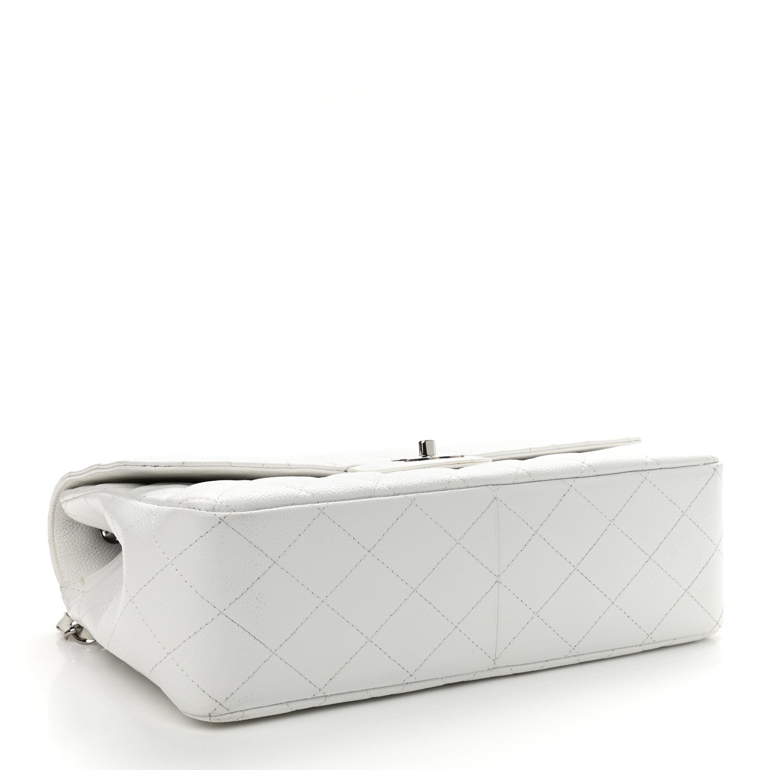 Chanel Caviar Quilted Jumbo Double Flap White 3 of 16