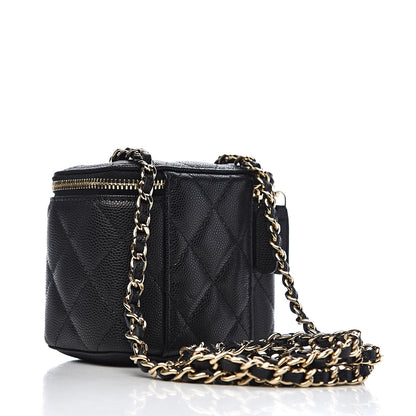 Chanel Caviar Quilted Mini Vanity Case With Chain Black 3 of 11