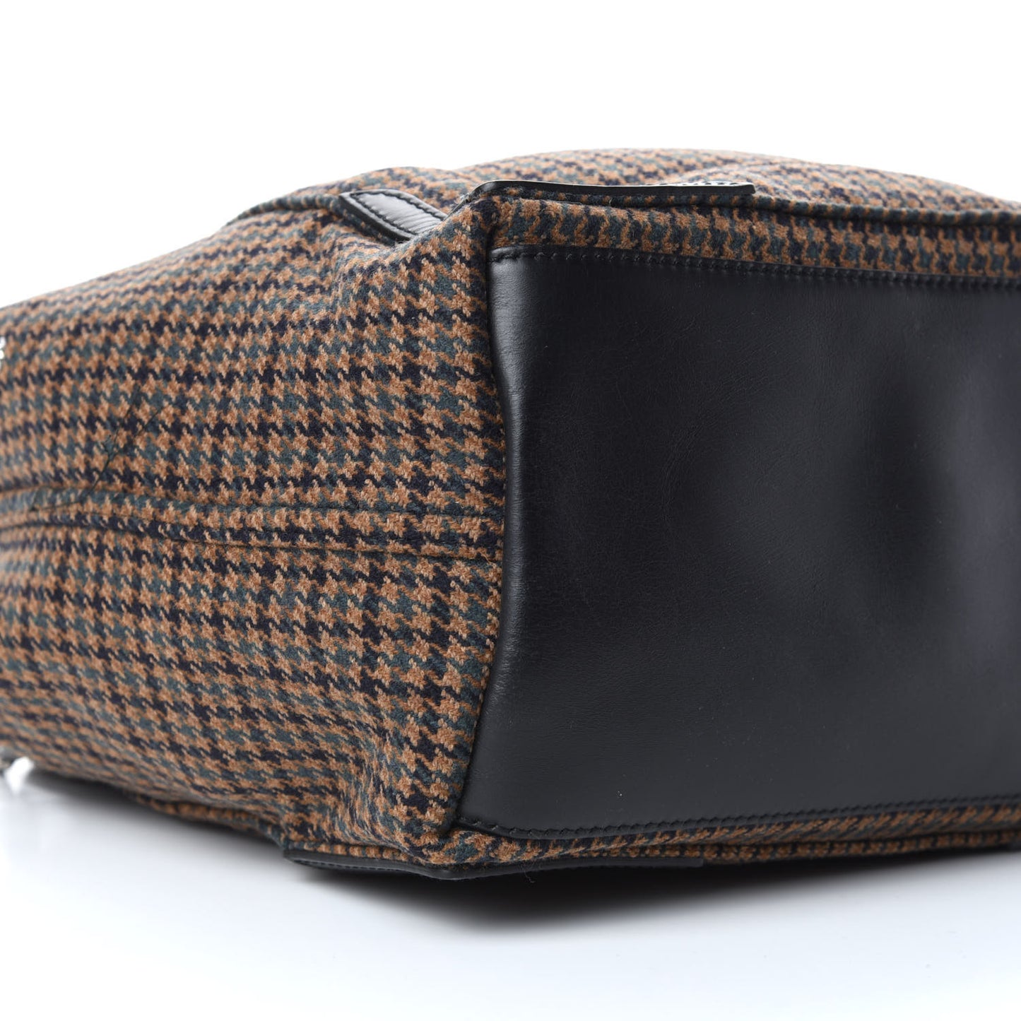 Wool Houndstooth S Navy Cabas