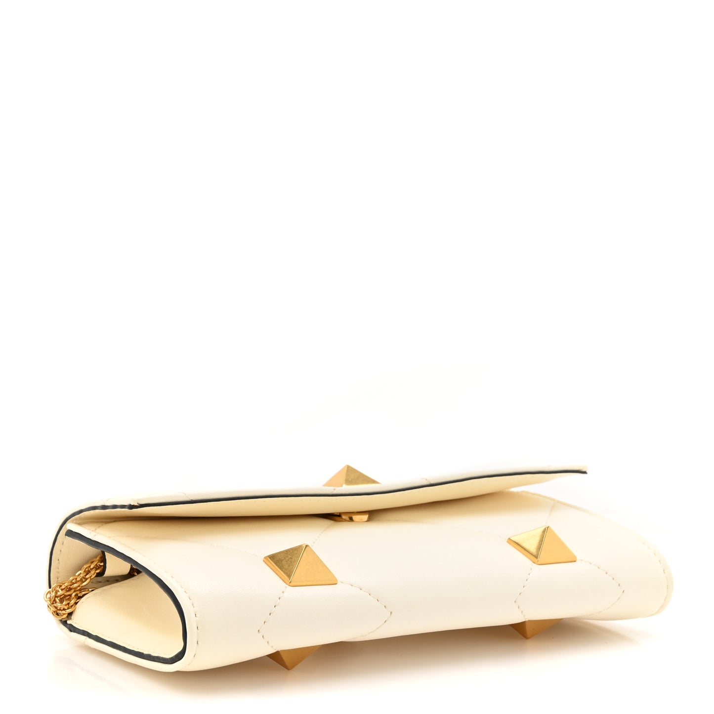 Nappa Roman Stud Wallet on Chain Ivory