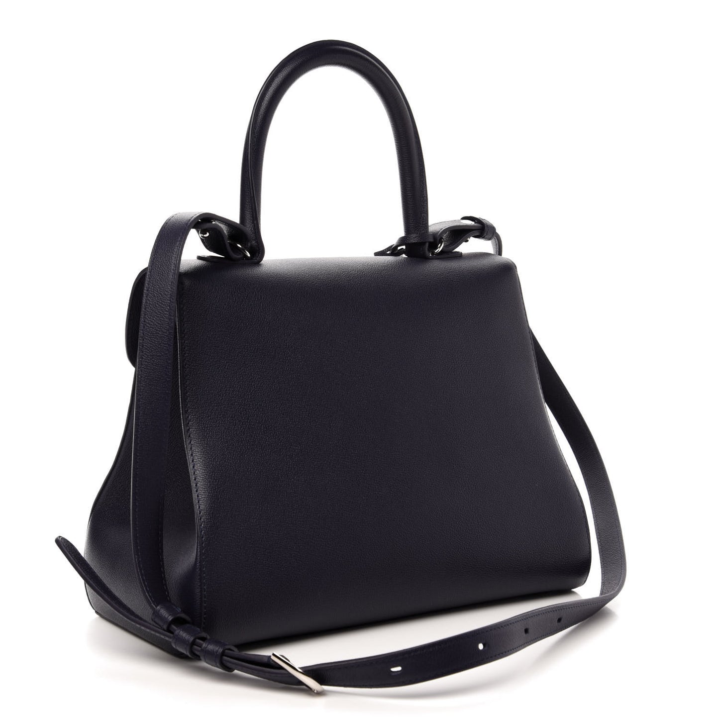 Grained Calfskin Brillant MM Satchel Navy