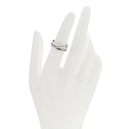 David Yurman Sterling Silver Diamond X Crossover Ring 50 5.5 2 of 4