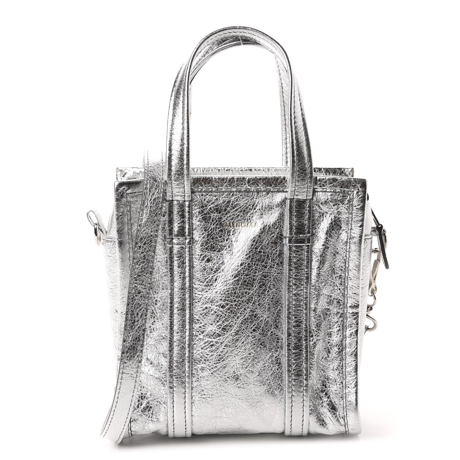 Balenciaga Metallic Calfskin XXS Bazar Shopper Tote Silver Hardware 1 of 11