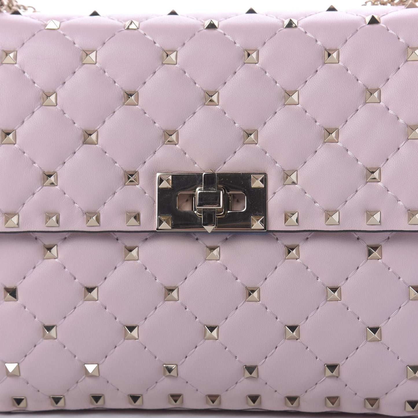 Nappa Medium Rockstud Spike Shoulder Bag Water Rose