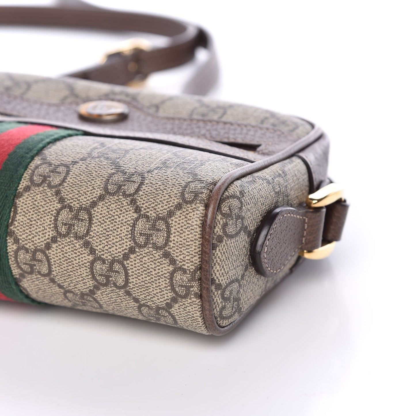 GG Supreme Monogram Web Mini Ophidia Shoulder Bag Brown