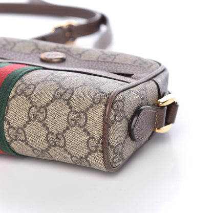 Gucci GG Supreme Monogram Web Mini Ophidia Shoulder Bag Brown 11 of 12