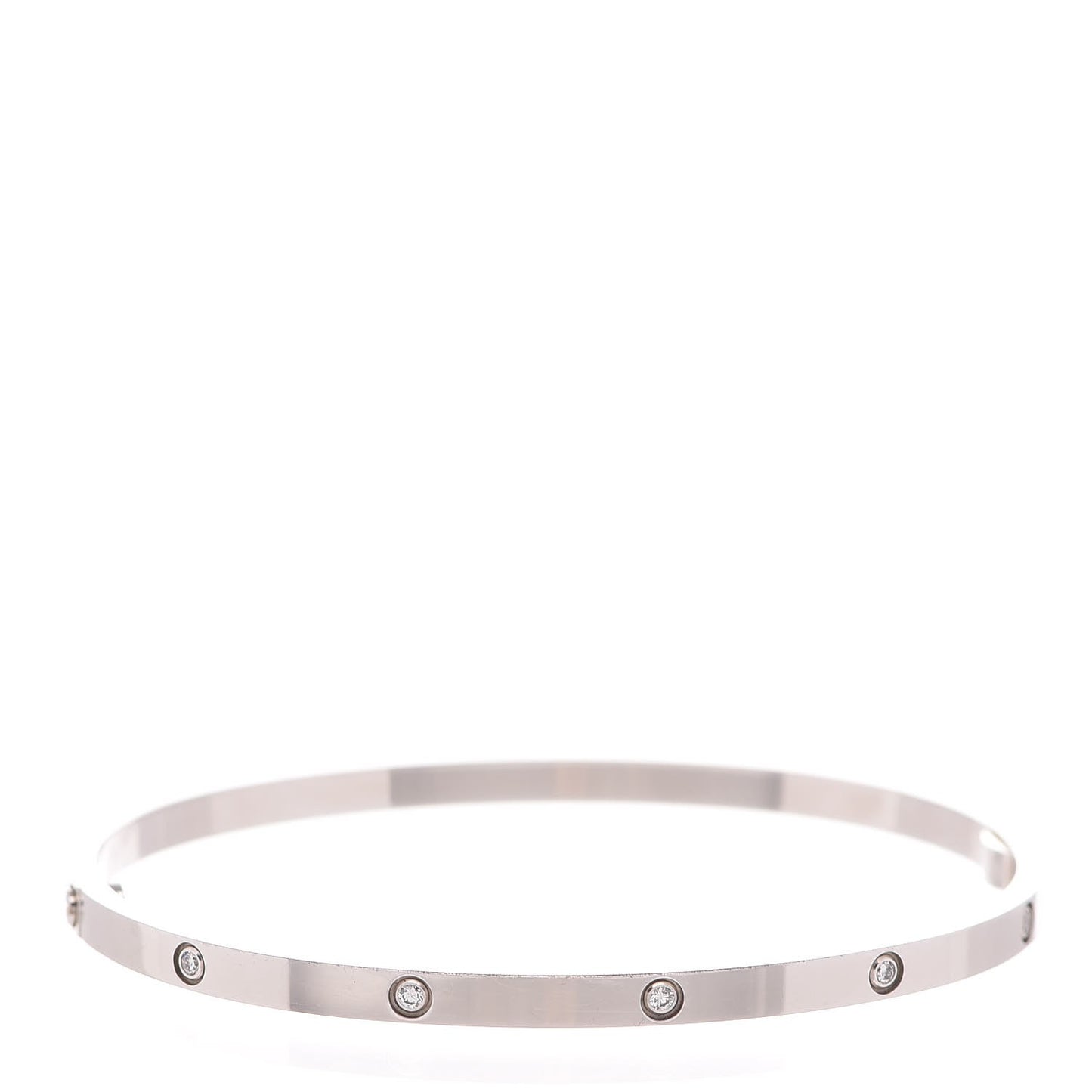 18K White Gold 10 Diamond Small LOVE Bracelet 19