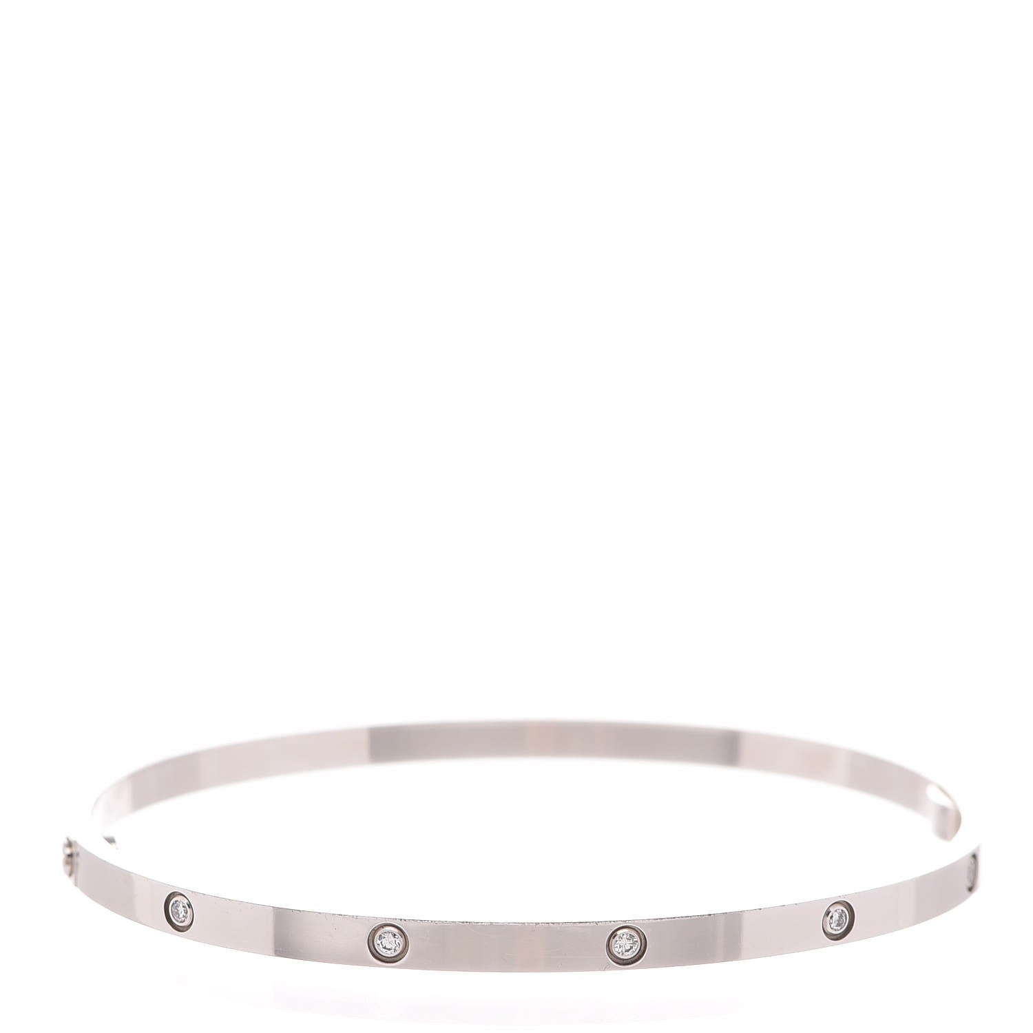 Cartier 18K White Gold 10 Diamond Small LOVE Bracelet 19 3 of 6