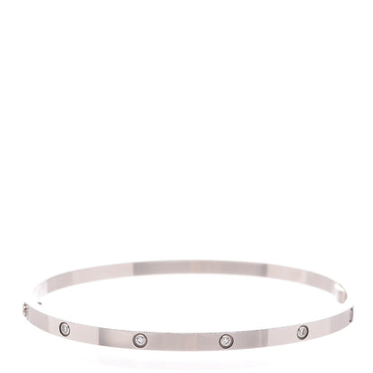Cartier 18K White Gold 10 Diamond Small LOVE Bracelet 19 3 of 6