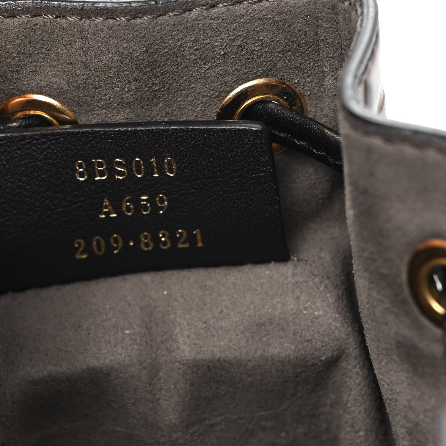 Fendi Vitello Liberty F is Fendi Bi-Color FF 1974 Embossed Mini Mon Tresor Bucket Bag Maya Black 7 of 11