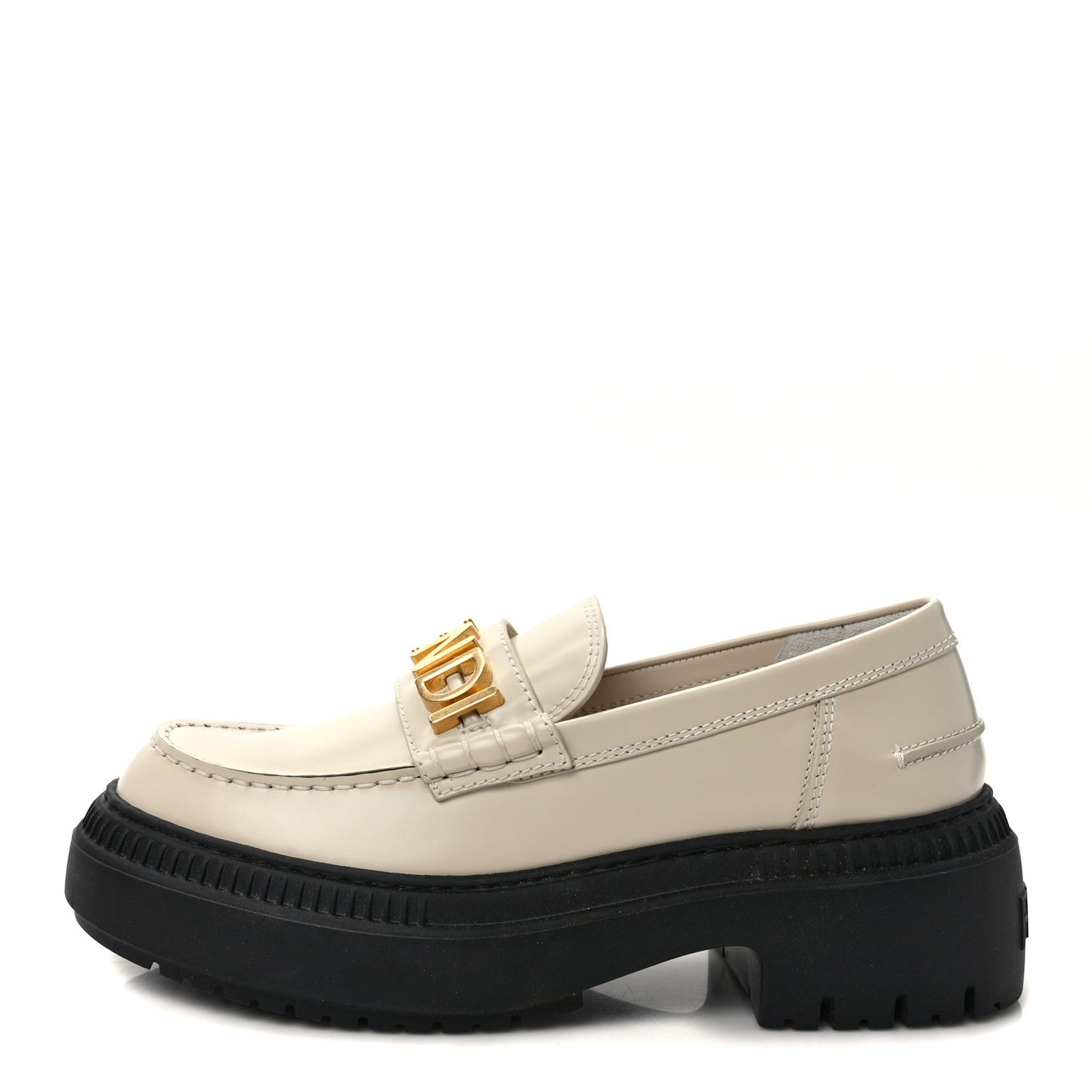 Vitello Abrasivato Fendigraphy 50mm Loafers 38.5 Blanco Babe