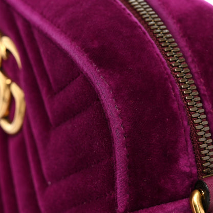 Gucci Velvet Matelasse Small GG Marmont Chain Shoulder Bag Fuchsia Violet Cyclamen 13 of 13