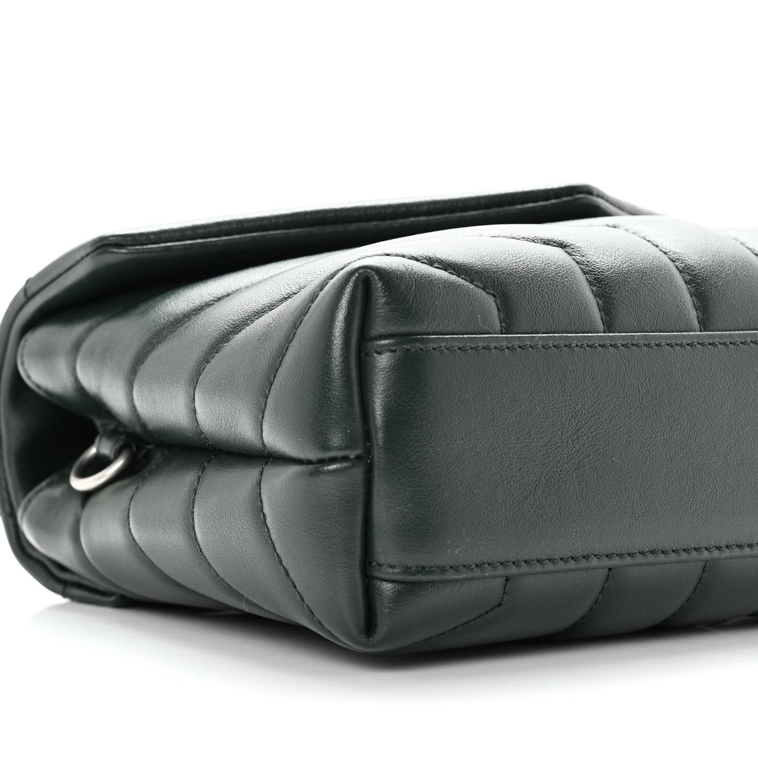Saint Laurent Calfskin Y Quilted Monogram Toy Loulou Crossbody Bag Deep Green 7 of 9
