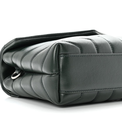 Saint Laurent Calfskin Y Quilted Monogram Toy Loulou Crossbody Bag Deep Green 7 of 9
